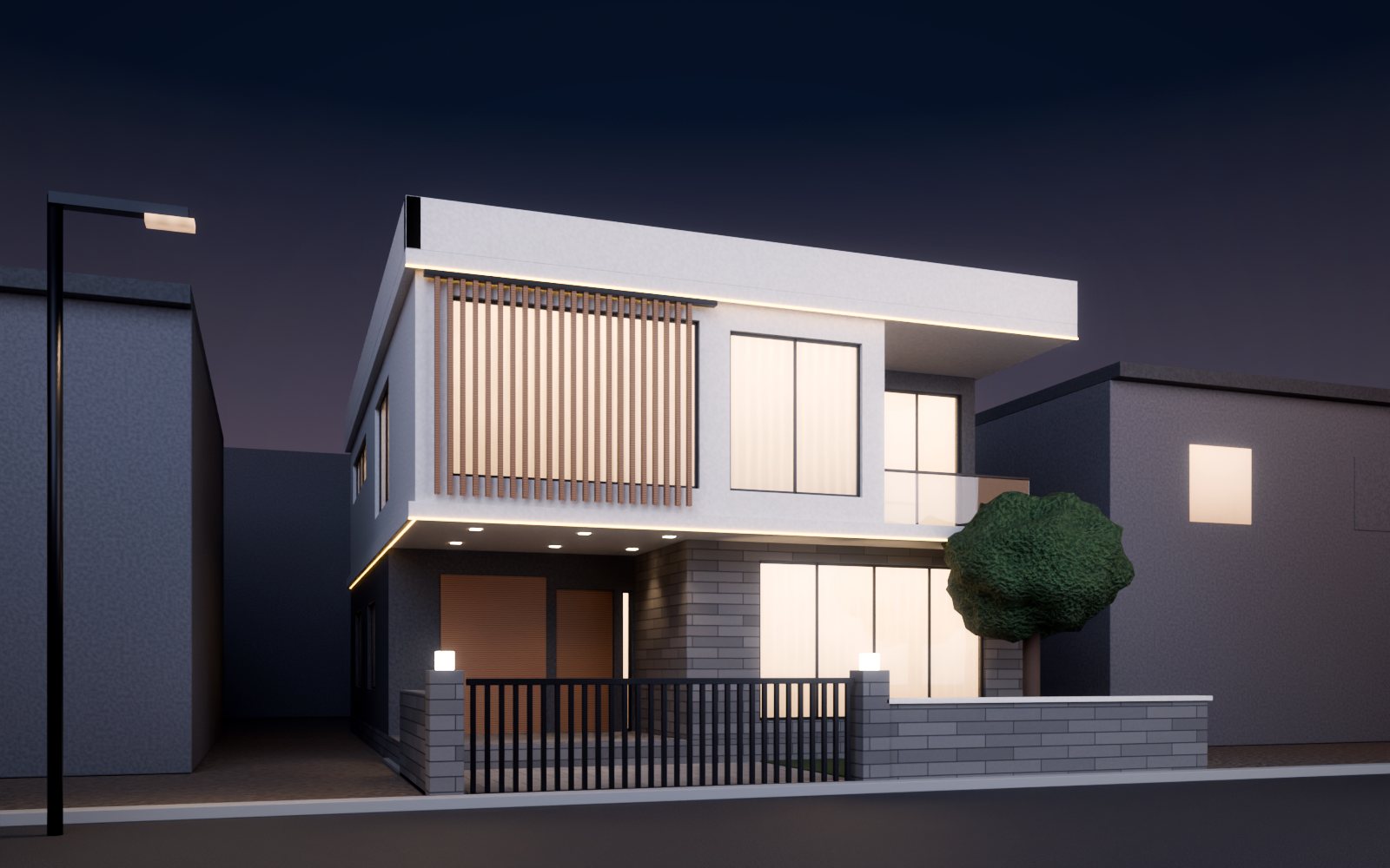 Concept render of the same house finished